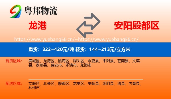 龙港到殷都区物流