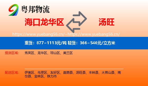 海口龙华区到汤旺县物流