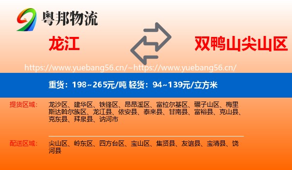 龙江县到尖山区物流专线