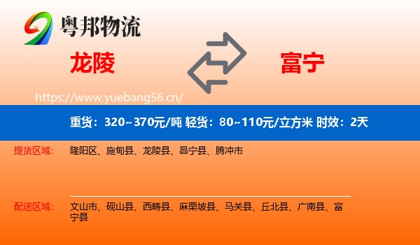 龙陵到富宁县物流专线名片