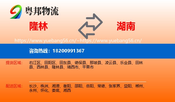 隆林到湖南物流