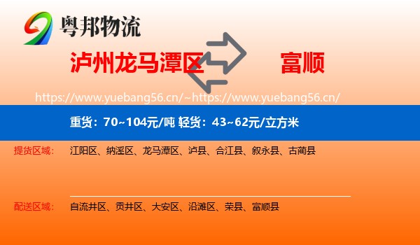 泸州龙马潭区到富顺县物流