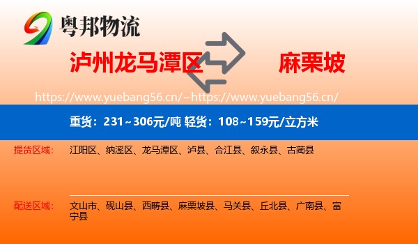 泸州龙马潭区到麻栗坡县物流