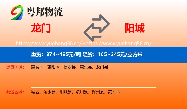 龙门到阳城县物流