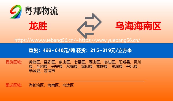 龙胜到海南区物流