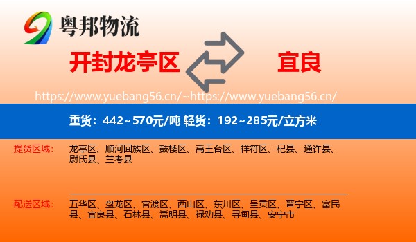 开封龙亭区到宜良县物流