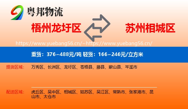 梧州龙圩区到相城区物流