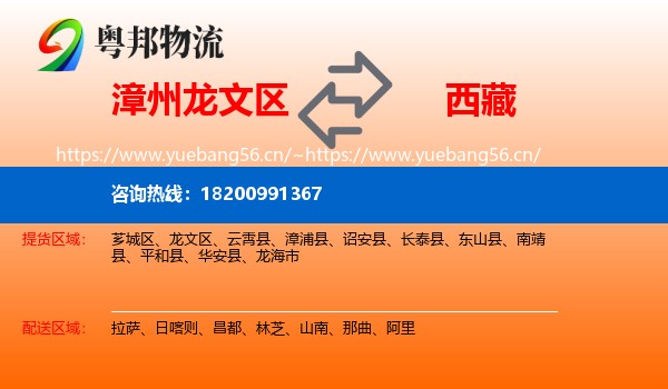 漳州龙文区到西藏物流