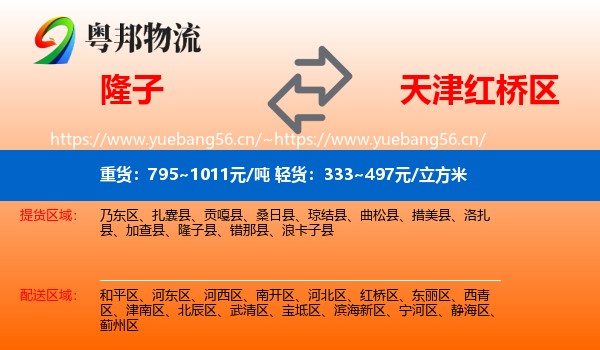 隆子到红桥区物流