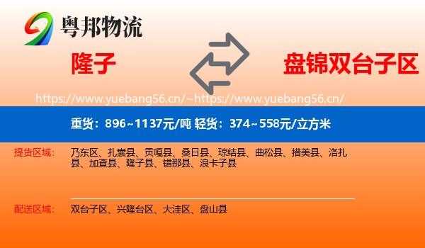 隆子到双台子区物流