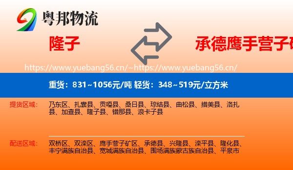 隆子到鹰手营子矿区物流