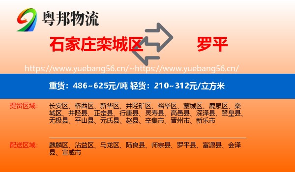 石家庄栾城区到罗平县物流