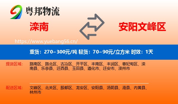 滦南到文峰区物流专线名片