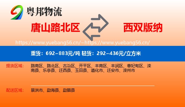 唐山路北区到西双版纳物流