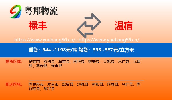 禄丰到温宿县物流