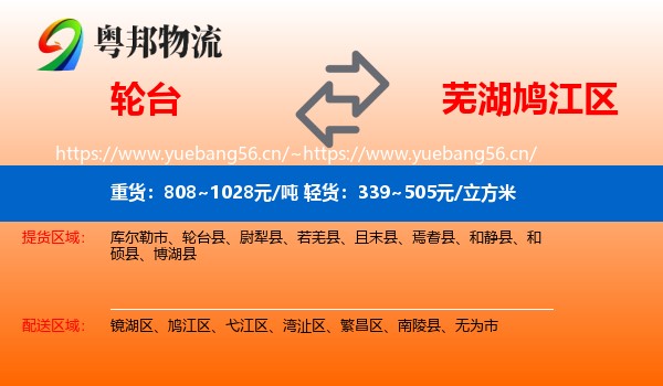 轮台到鸠江区物流