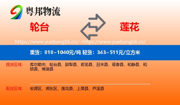 轮台到莲花县物流