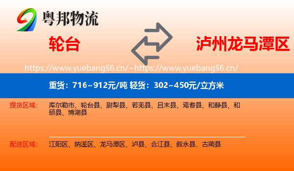 轮台到龙马潭区物流