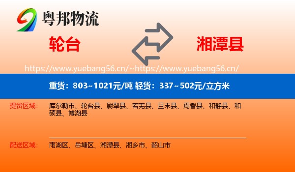 轮台到湘潭县物流