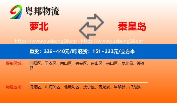 萝北县到秦皇岛物流专线