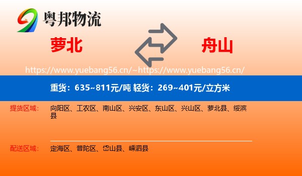 萝北县到舟山物流专线