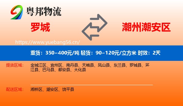 罗城到潮安区物流专线名片