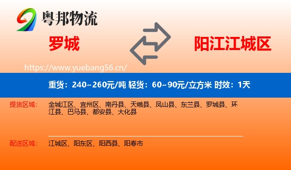 罗城到江城区物流专线名片