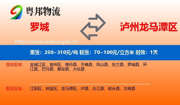 罗城到龙马潭区物流专线名片