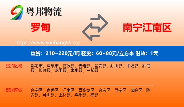 罗甸到江南区物流专线名片