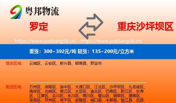 罗定到沙坪坝区物流