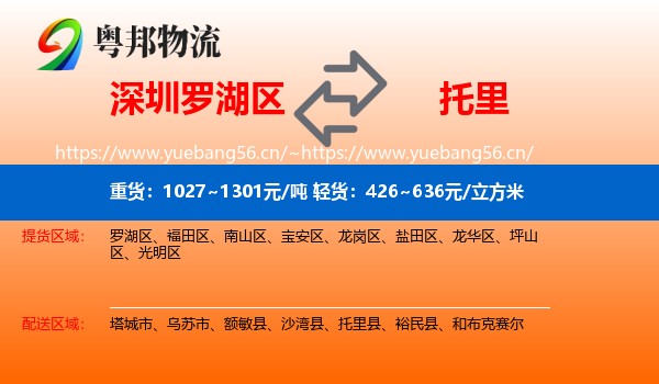 深圳罗湖区到托里县物流