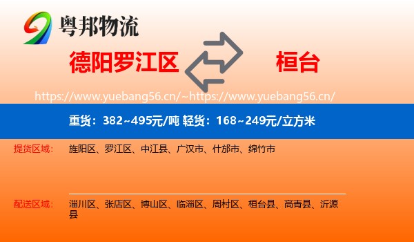 德阳罗江区到桓台县物流