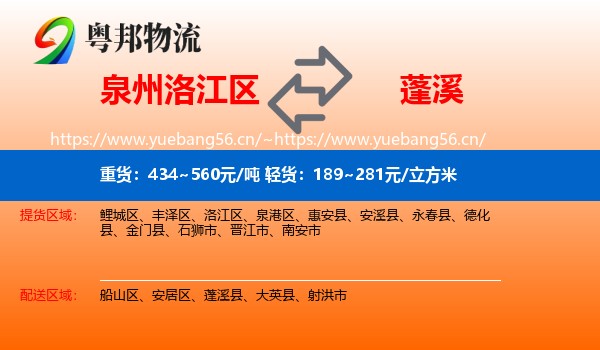 泉州洛江区到蓬溪县物流