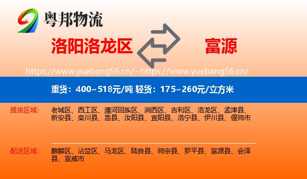 洛阳洛龙区到富源县物流