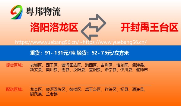 洛阳洛龙区到禹王台区物流
