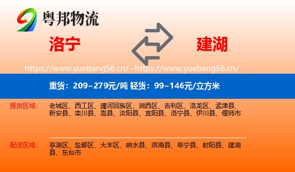 洛宁到建湖县物流