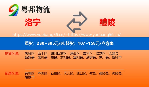 洛宁到醴陵市物流