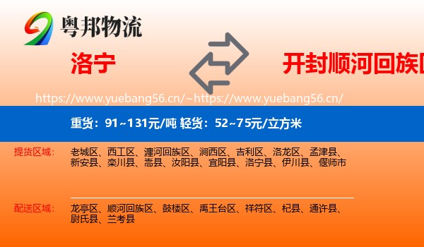 洛宁到顺河回族区物流
