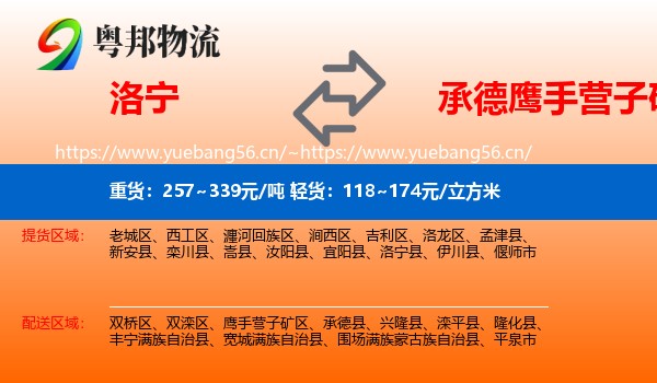 洛宁到鹰手营子矿区物流