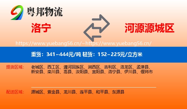 洛宁到源城区物流