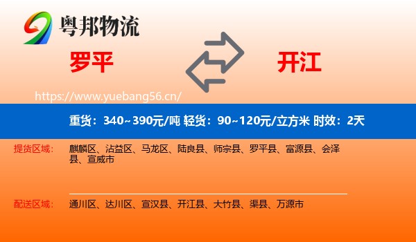 罗平到开江县物流专线名片