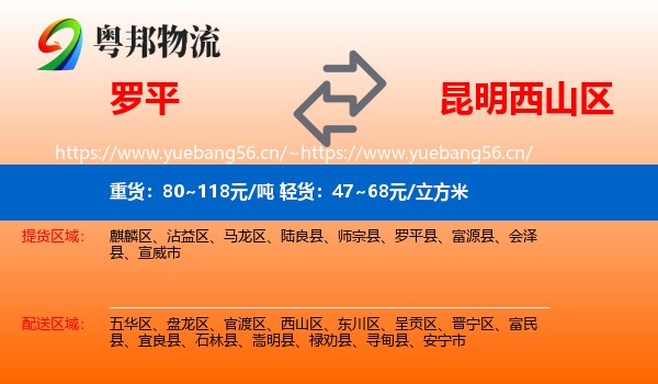 罗平到西山区物流