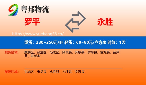 罗平到永胜县物流专线名片