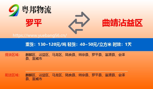 罗平到沾益区物流专线名片