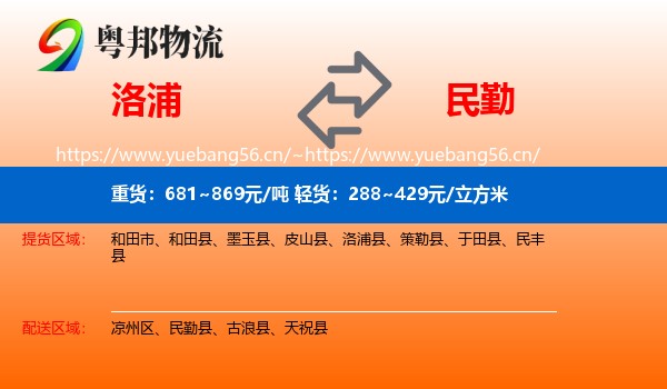 洛浦到民勤县物流