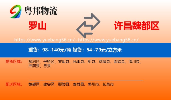 罗山到魏都区物流