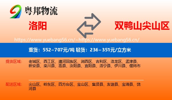 洛阳到尖山区物流