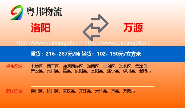 洛阳到万源市物流