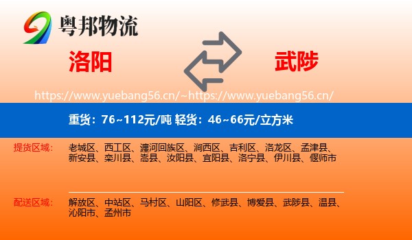 洛阳到武陟县物流
