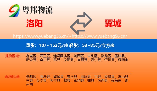 洛阳到翼城县物流